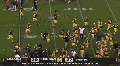Michigan Wolverines Whole Team Running GIF