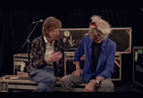 Mick Jagger And Keith Richards Talk GIF