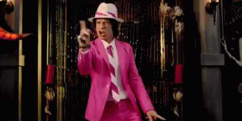 Mick Jagger In Pink Suit Swag GIF