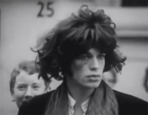 Mick Jagger Wearing Wig GIF