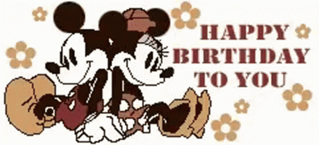 Mickey And Minnie Disney Happy Birthday GIF