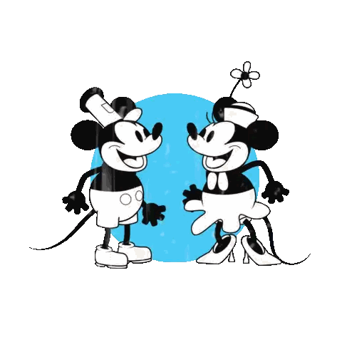 Mickey And Minnie Holding Hands With Be Mine Heart