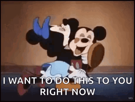Mickey And Minnie Hugging I Want To Do This To You Right Now GIF