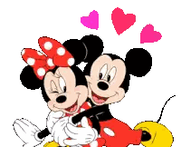 Mickey and Minnie Hugging