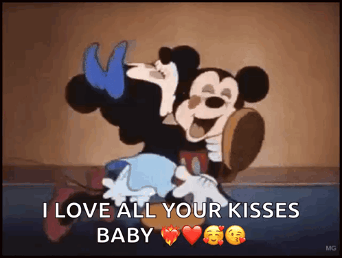 Mickey and Minnie Kissing I Love All Your Kisses