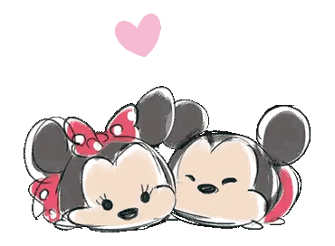 Mickey and Minnie Mouse Lying Together
