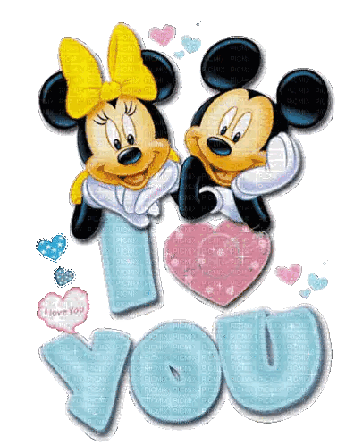 Mickey and Minnie Mouse Saying I Love You