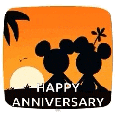 Mickey And Minnie Sunset Couple Gif GIF