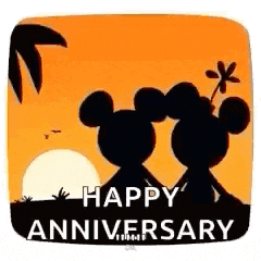 Mickey And Minnie Sunset Couple Gif GIF