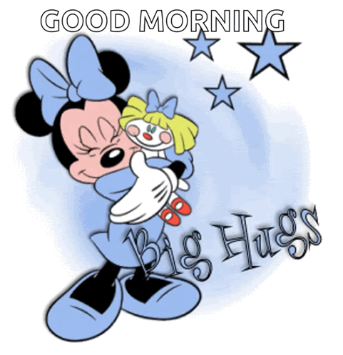 Mickey Give Morning Hugs To Her Daughter GIF
