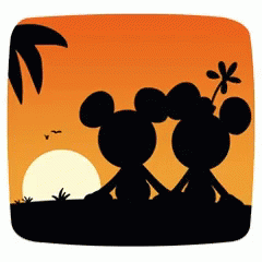 Mickey Minnie Sunset Couple Romance GIF