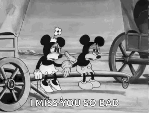 Mickey Mouse and Minnie Mouse on Wagon Pulled by Horse