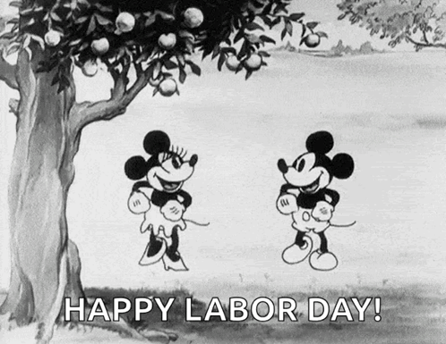 Mickey Mouse and Minnie Mouse Standing Under Tree