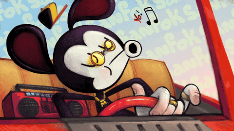 Mickey Mouse Animation Driving GIF