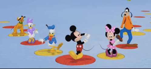 Mickey Mouse Cartoon Characters Dancing