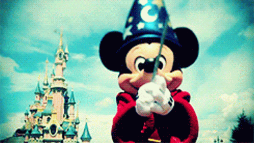 Mickey Mouse Cast Magic Spell In Disneyland GIF