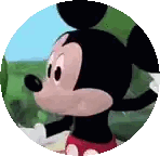Mickey Mouse Close Up in Green Circle