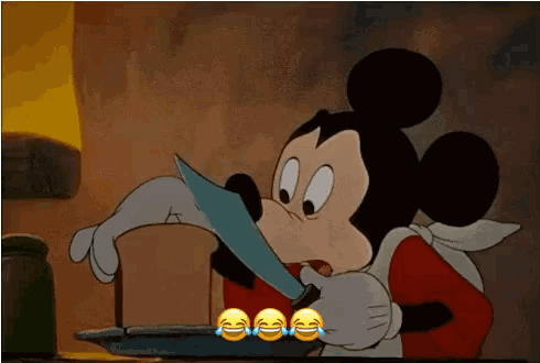 Mickey Mouse Cutting Toast GIF