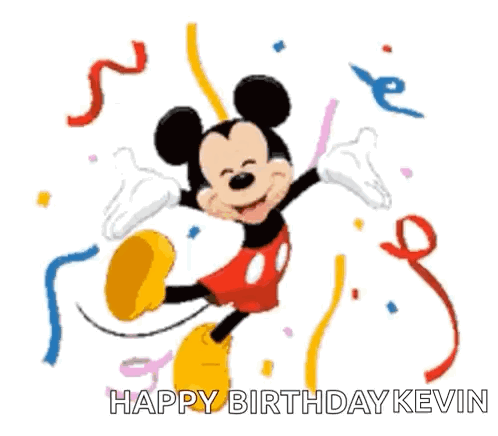 Mickey Mouse Dancing With Confetti and Ribbons