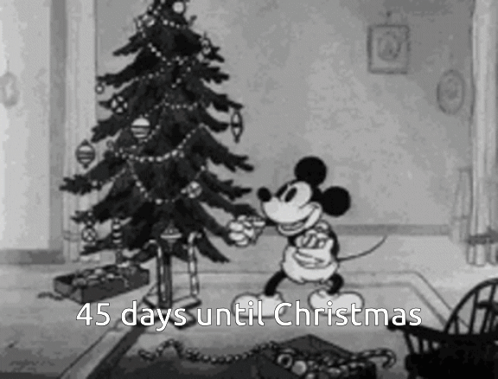 Mickey Mouse Decorating Christmas Tree 45 Days Until Christmas