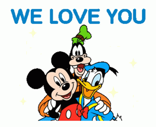 Mickey Mouse Donald Goofy We Love You GIF