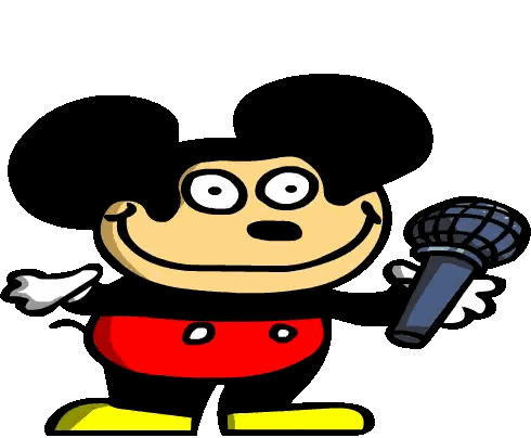 Mickey Mouse Holding Microphone