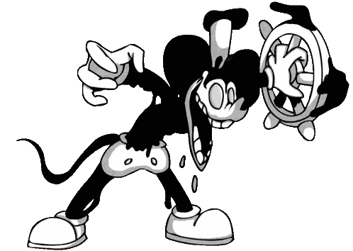 Mickey Mouse Holding Steering Wheel