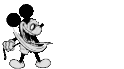 Mickey Mouse Holding Sword in Mouth