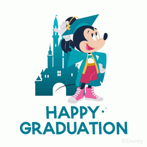 Mickey Mouse In Graduation Cap And Gown GIF