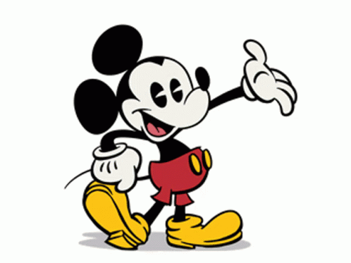 Mickey Mouse In Red Shorts And Yellow Shoes GIF