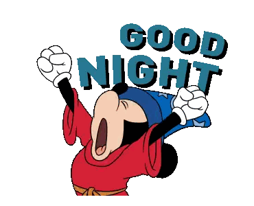 Mickey Mouse in Wizard Hat Says Good Night