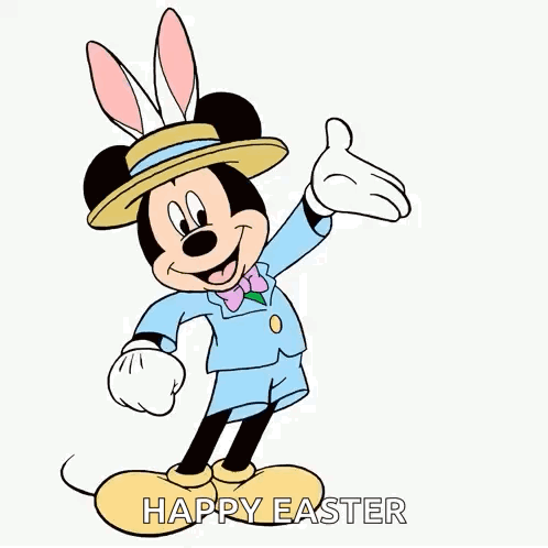 Mickey Mouse Is Wearing Bunny Ears And Giving A Thumbs Up For Easter . GIF