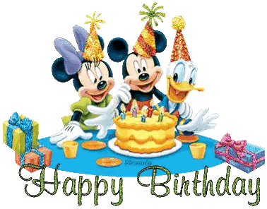 mickey mouse minnie mouse and daisy duck are celebrating their birthday