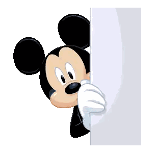 Mickey Mouse Peeking Over Wall