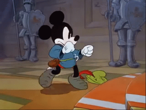 Mickey Mouse Punching Air GIF