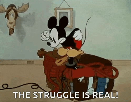 Mickey Mouse Struggle Packing Luggage GIF