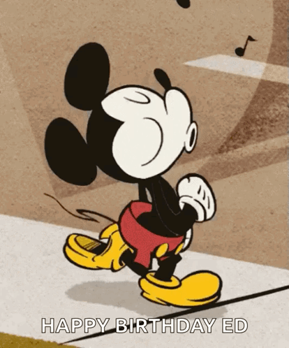 Mickey Mouse Walking Happy Birthday Ed