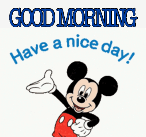 Mickey Mouse Waving Good Morning Have A Nice Day GIF