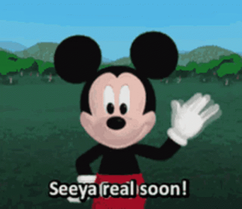 Mickey Mouse Waving Saying Seeya Real Soon GIF