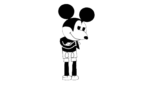 Mickey Mouse Wearing Shorts and Scarf