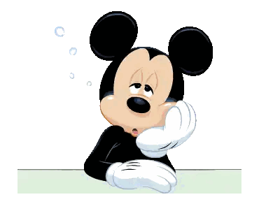 Mickey Mouse With Chin on Hand