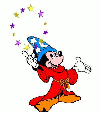 Mickey Mouse Wizard Hat Pointing at Stars