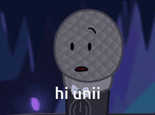 Microphone With Face Saying Hi Unii