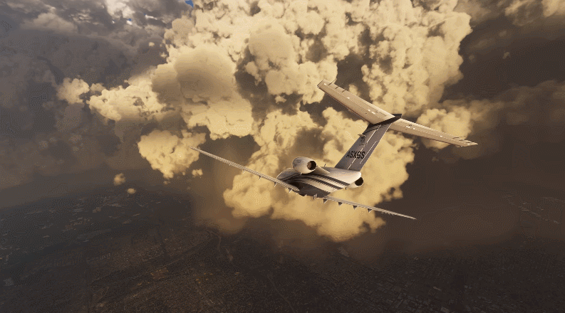 Microsoft Flight Simulator Flying Clouds GIF
