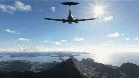 Microsoft Flight Simulator Flying Montage GIF