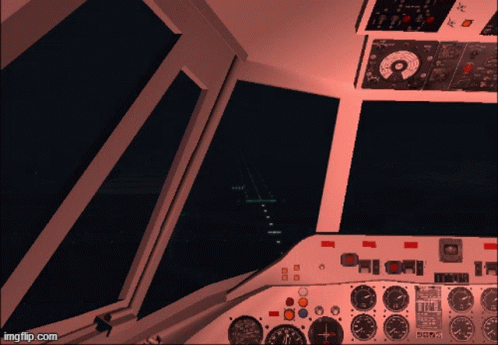 Microsoft Flight Simulator Night Runway GIF
