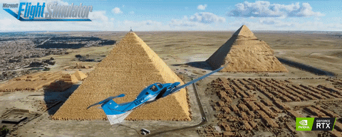 Microsoft Flight Simulator Sunset Pyramid GIF
