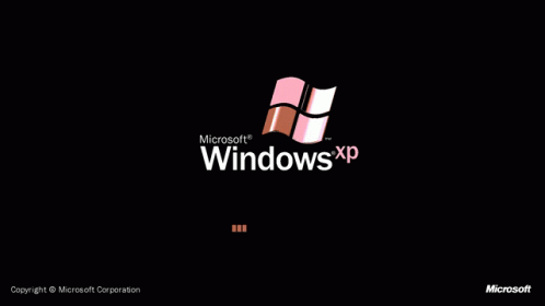 Microsoft Windows XP Logo On Black Background GIF