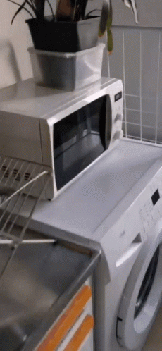 Microwave on Washing Machine