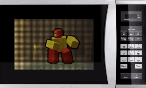 Microwave With Robot Image